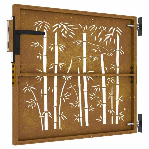 Gartentor 85x100 cm Cortenstahl Bambus-Design
