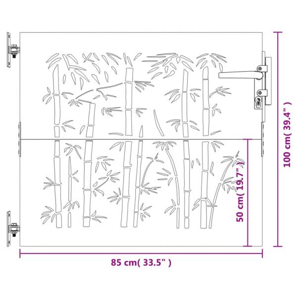 Gartentor 85x100 cm Cortenstahl Bambus-Design