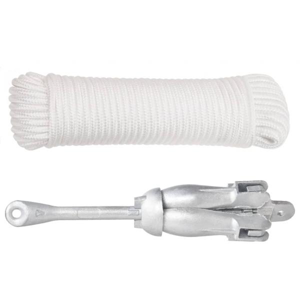 Klappanker mit Seil Silbern 8 kg Temperguss
