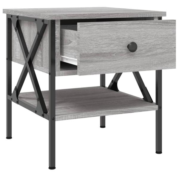 ARDEBO.de - Nachttisch Grau Sonoma-Eiche 40x42x45 cm Holzwerkstoff