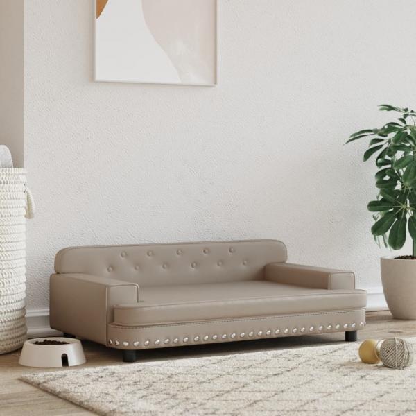 ARDEBO.de - Hundebett Cappuccino-Braun 90x53x30 cm Kunstleder