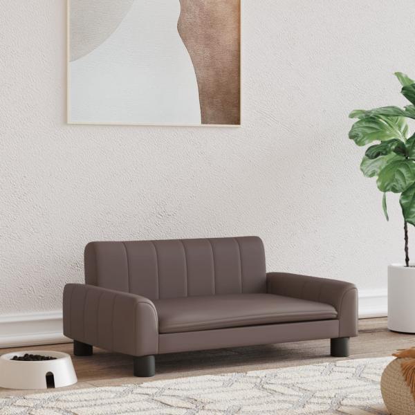 ARDEBO.de - Hundebett Braun 70x45x30 cm Kunstleder