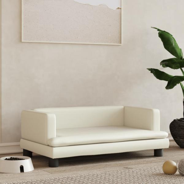 ARDEBO.de - Hundebett Creme 80x45x30 cm Kunstleder