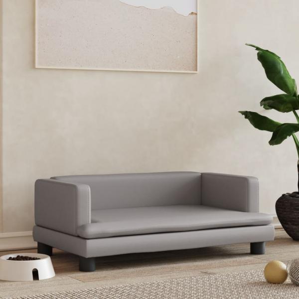 ARDEBO.de - Hundebett Grau 80x45x30 cm Kunstleder