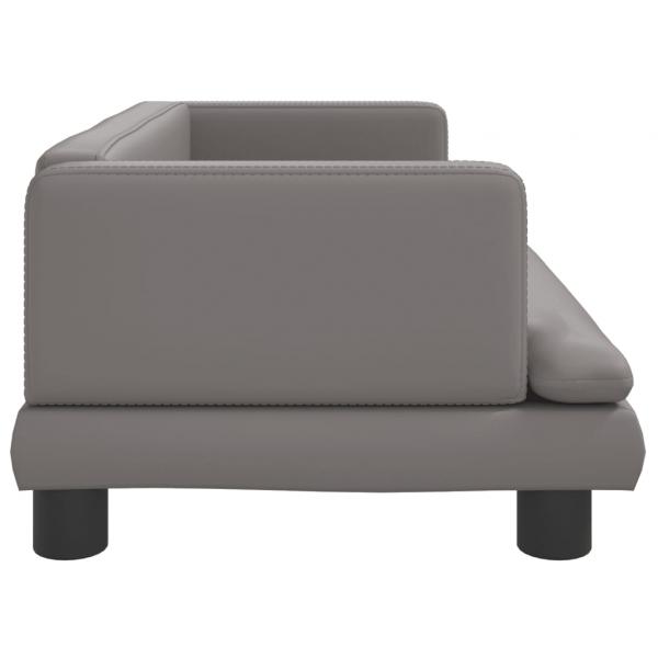 Hundebett Grau 80x45x30 cm Kunstleder