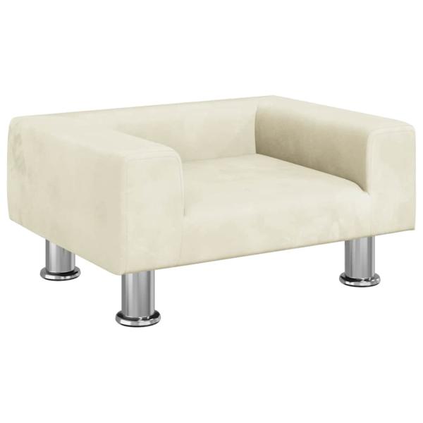 Hundebett Creme 50x40x26,5 cm Samt