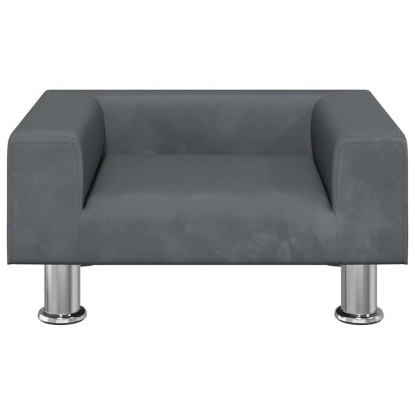 Hundebett Dunkelgrau 50x40x26,5 cm Samt