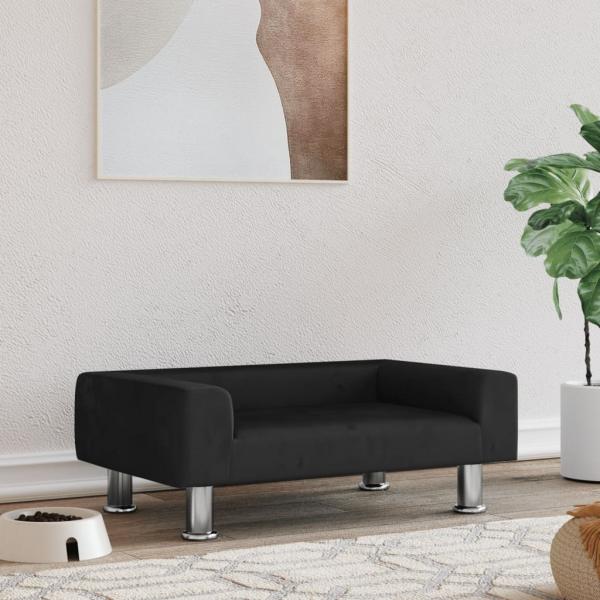 ARDEBO.de - Hundebett Schwarz 70x45x26,5 cm Samt