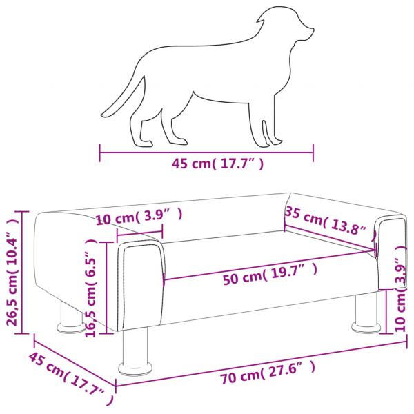 Hundebett Schwarz 70x45x26,5 cm Samt