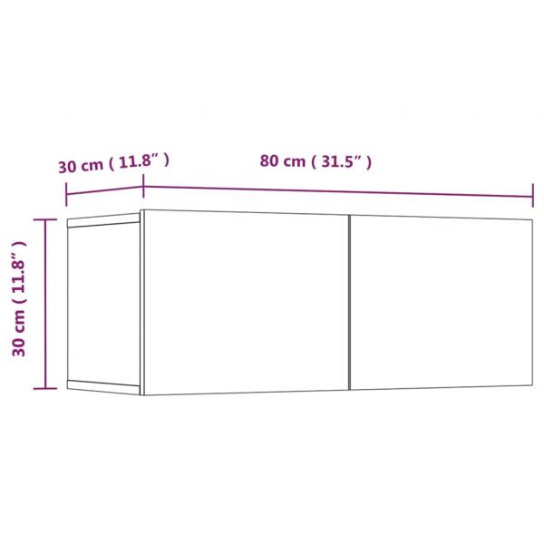 TV-Schränke 4 Stk. Grau Sonoma 80x30x30 cm Holzwerkstoff