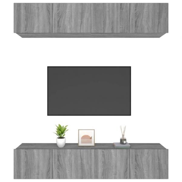TV-Schränke 4 Stk. Grau Sonoma 80x30x30 cm Holzwerkstoff