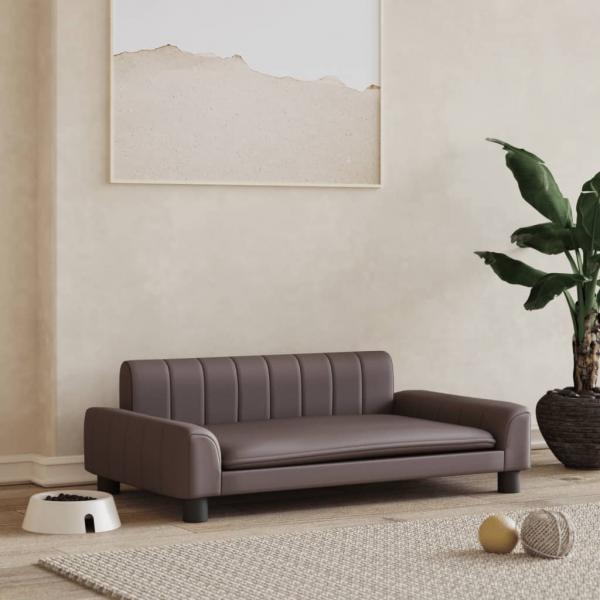 ARDEBO.de - Hundebett Braun 90x53x30 cm Kunstleder