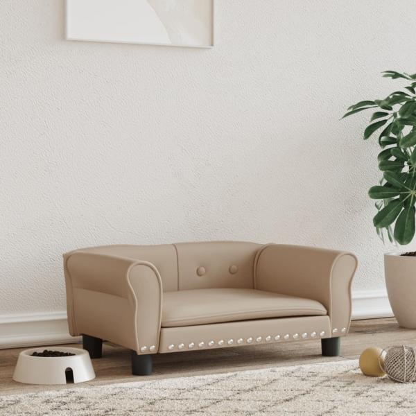 ARDEBO.de - Hundebett Cappuccino-Braun 70x45x30 cm Kunstleder