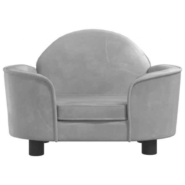 Hundebett Hellgrau 66x40x45 cm Samt
