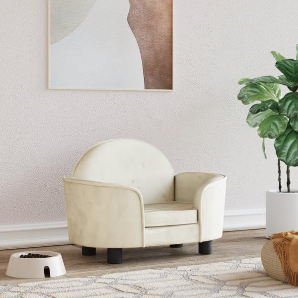 ARDEBO.de - Hundebett Creme 66x40x45 cm Samt