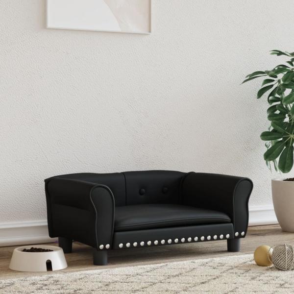 ARDEBO.de - Hundebett Schwarz 70x45x30 cm Kunstleder