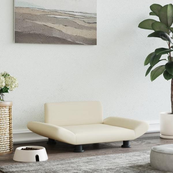 ARDEBO.de - Hundebett Creme 70x45x28 cm Kunstleder