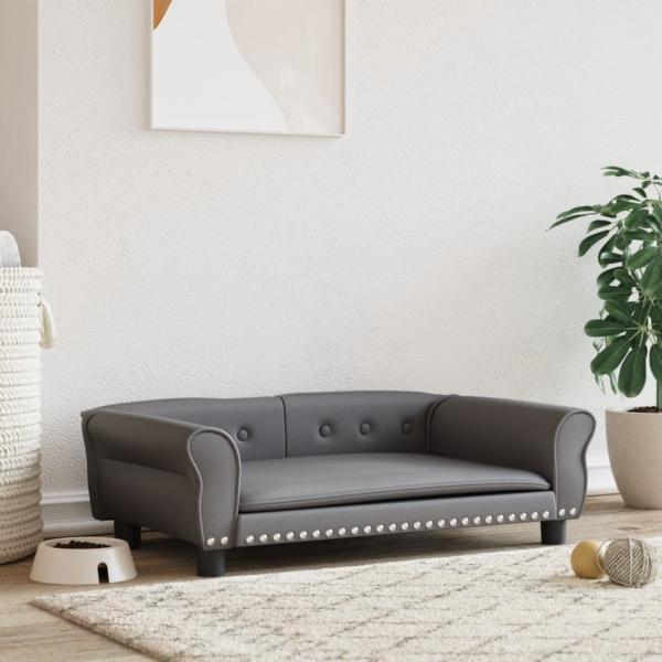 ARDEBO.de - Hundebett Grau 95x55x30 cm Kunstleder