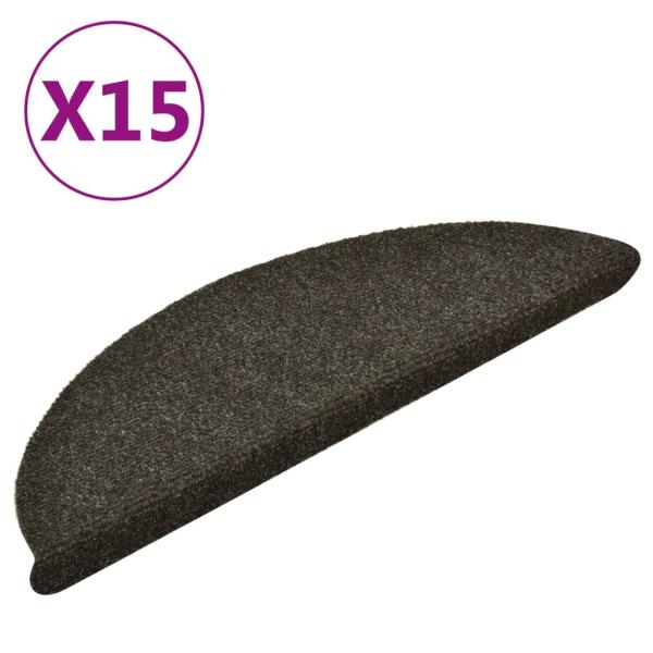 ARDEBO.de - Selbstklebende Treppenmatten 15 Stk. Anthrazit 56x17x3 cm