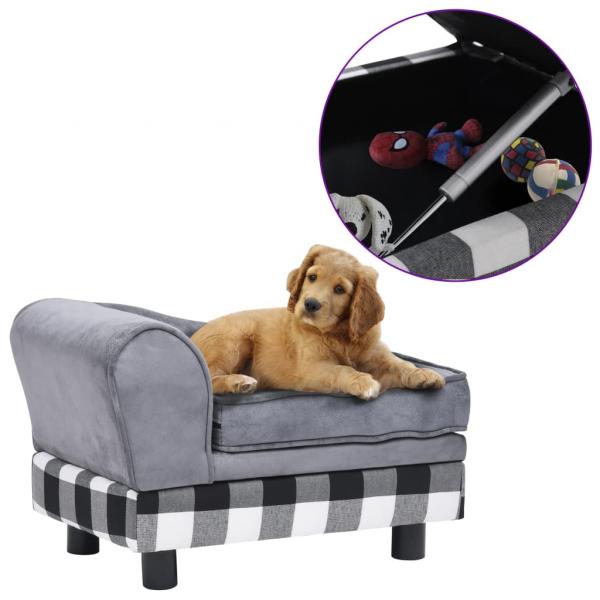 ARDEBO.de - Hundesofa Grau 57x34x36 cm Plüsch