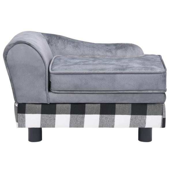 Hundesofa Grau 57x34x36 cm Plüsch