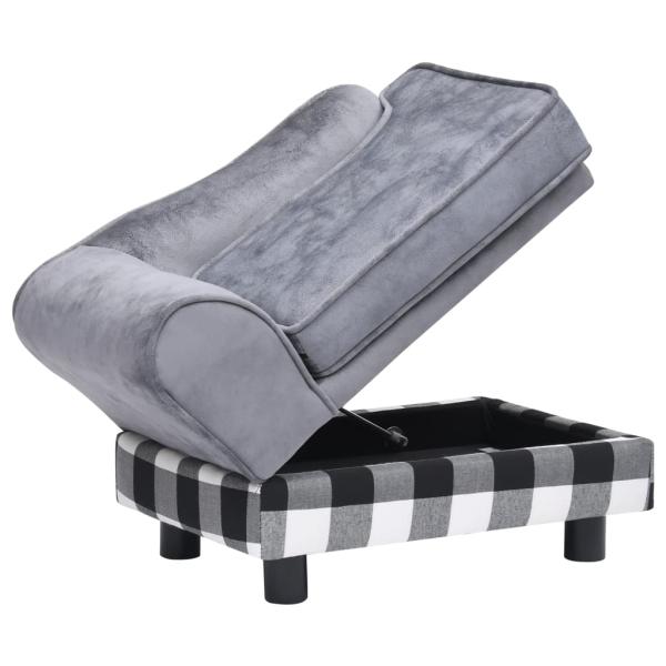 Hundesofa Grau 57x34x36 cm Plüsch