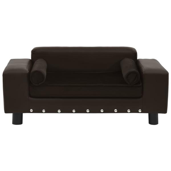 Hundesofa Braun 81x43x31 cm Plüsch und Kunstleder   