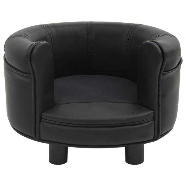 Hundesofa Schwarz 48x48x32 cm Plüsch und Kunstleder   