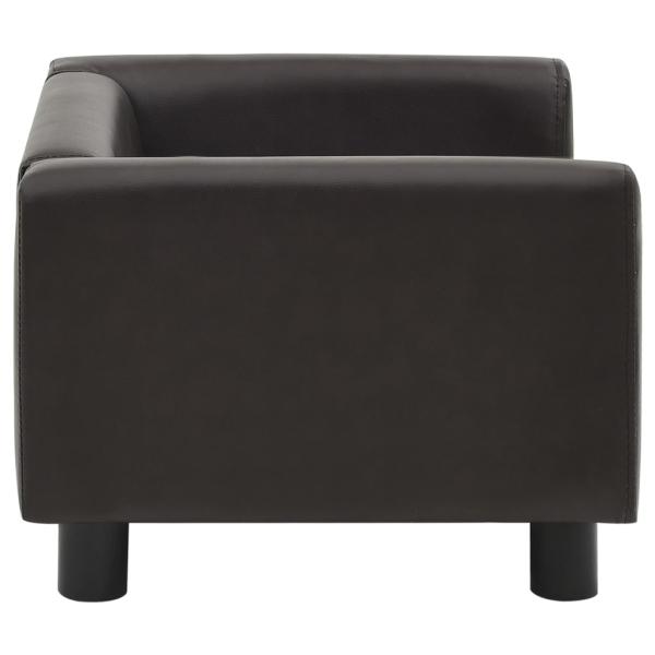 Hundesofa Braun 60x43x30 cm Plüsch und Kunstleder   