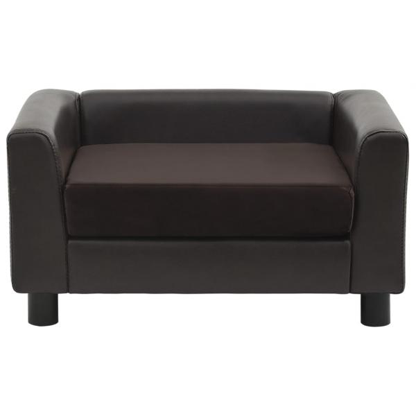 Hundesofa Braun 60x43x30 cm Plüsch und Kunstleder   