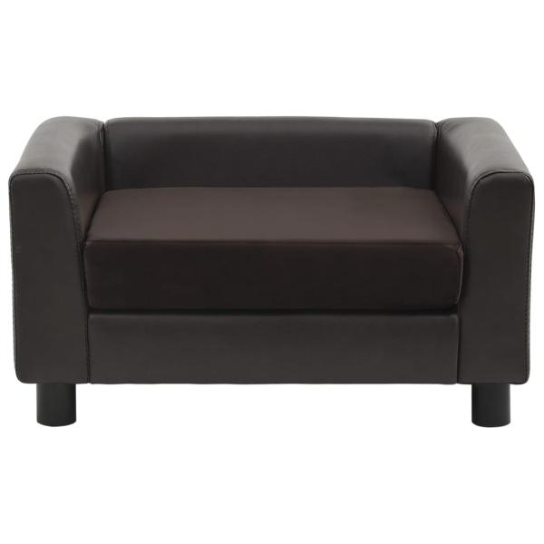 Hundesofa Braun 60x43x30 cm Plüsch und Kunstleder   