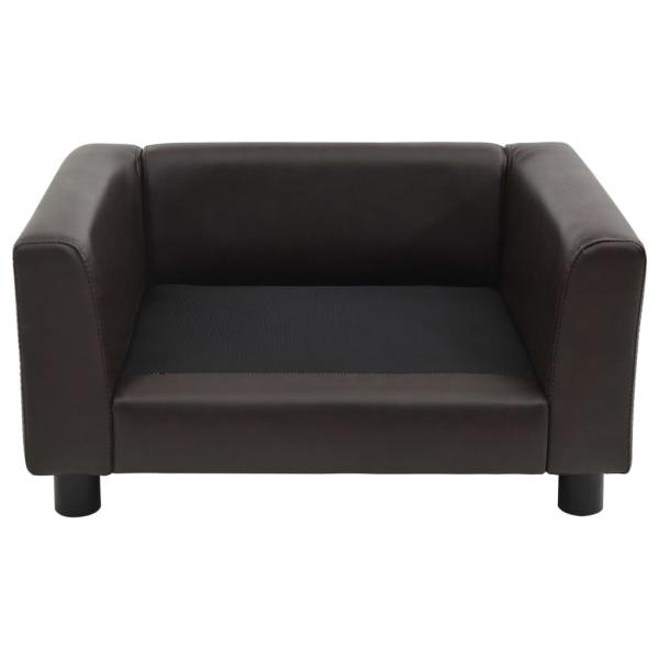 Hundesofa Braun 60x43x30 cm Plüsch und Kunstleder   