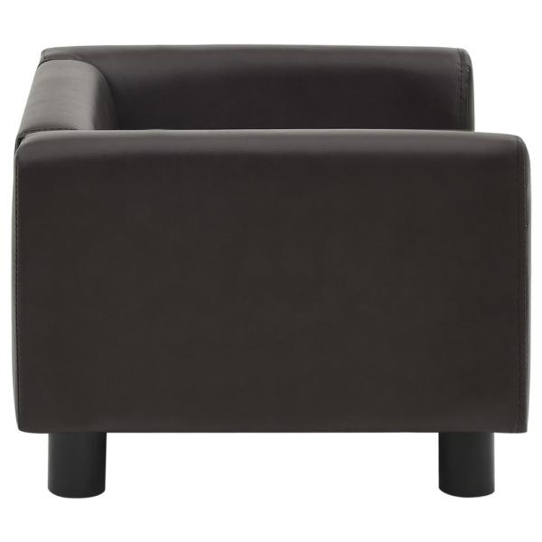 Hundesofa Braun 60x43x30 cm Plüsch und Kunstleder   