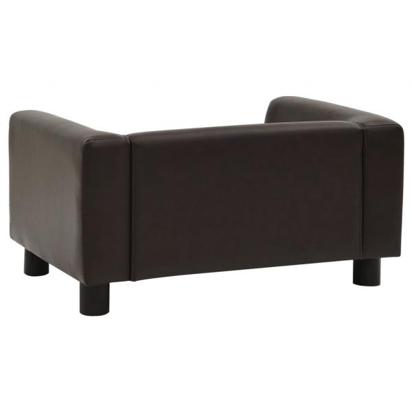 Hundesofa Braun 60x43x30 cm Plüsch und Kunstleder   