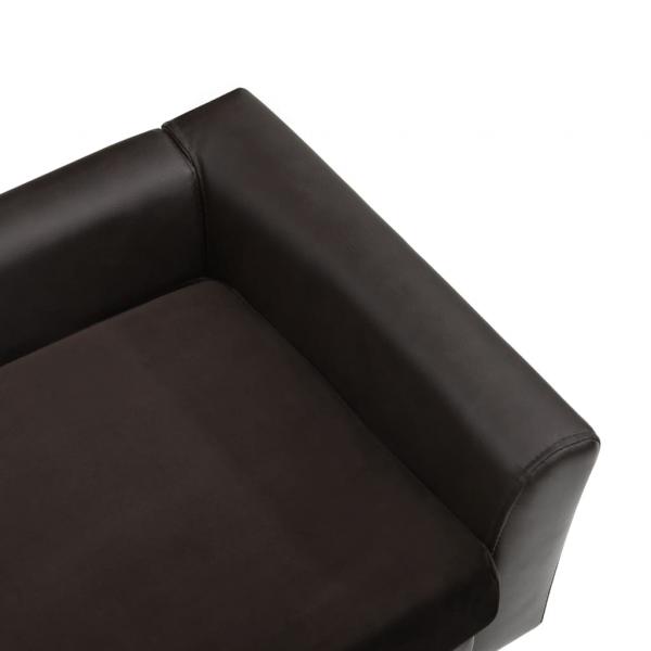 Hundesofa Braun 60x43x30 cm Plüsch und Kunstleder   