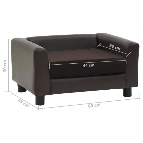 Hundesofa Braun 60x43x30 cm Plüsch und Kunstleder   
