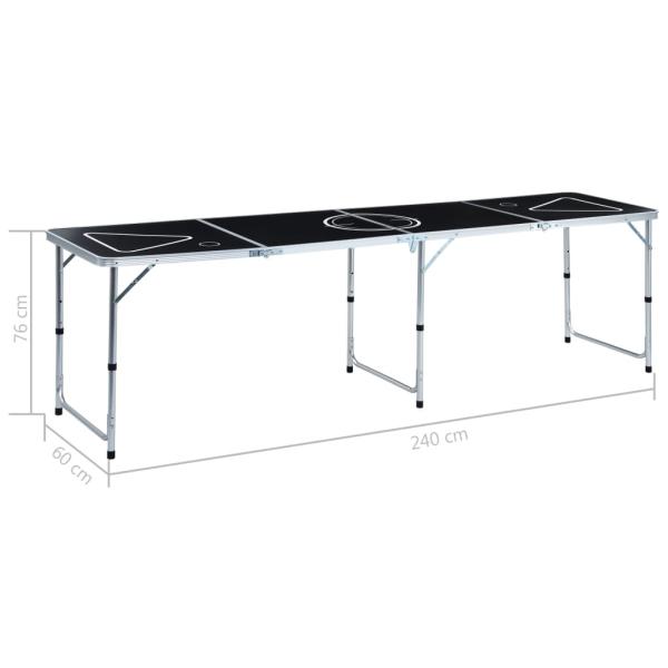 Bier-Pong-Tisch mit Tassen und Bällen Klappbar 240 cm
