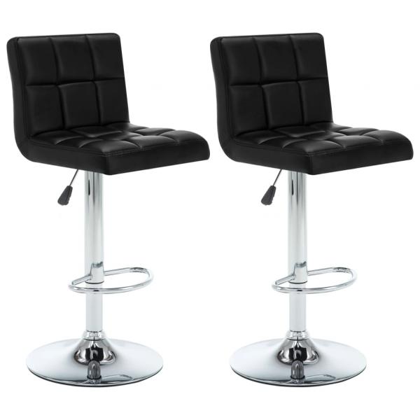ARDEBO.de - Barhocker 2 Stk. Schwarz Kunstleder 
