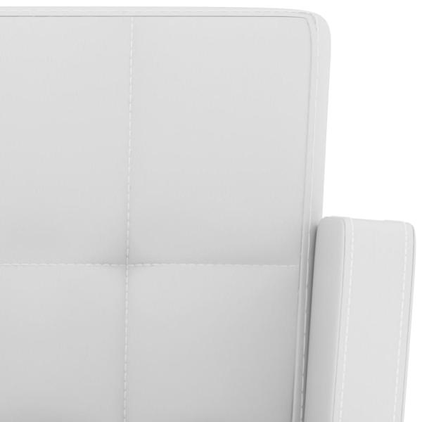 Barhocker 2 Stk. Weiß Kunstleder 
