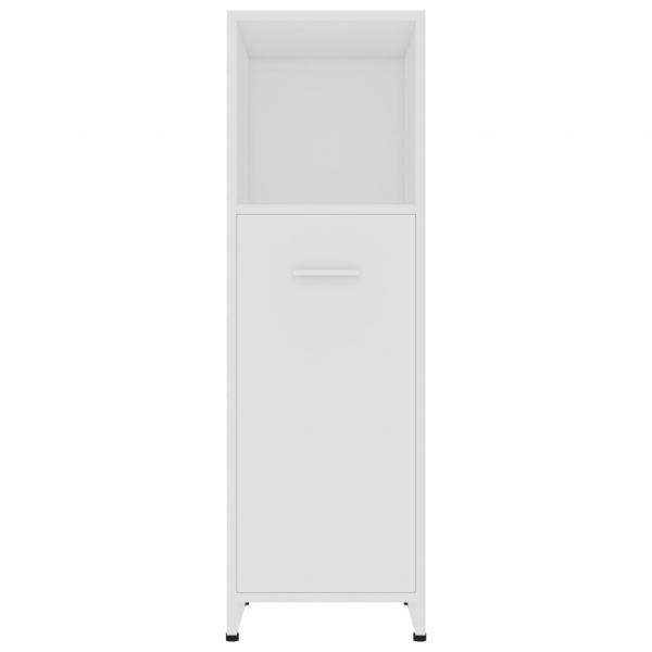 Badezimmerschrank Weiß 30x30x95 cm Holzwerkstoff