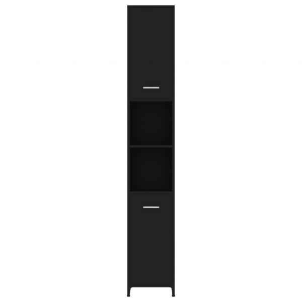 Badezimmerschrank Schwarz 30x30x183,5 cm Holzwerkstoff