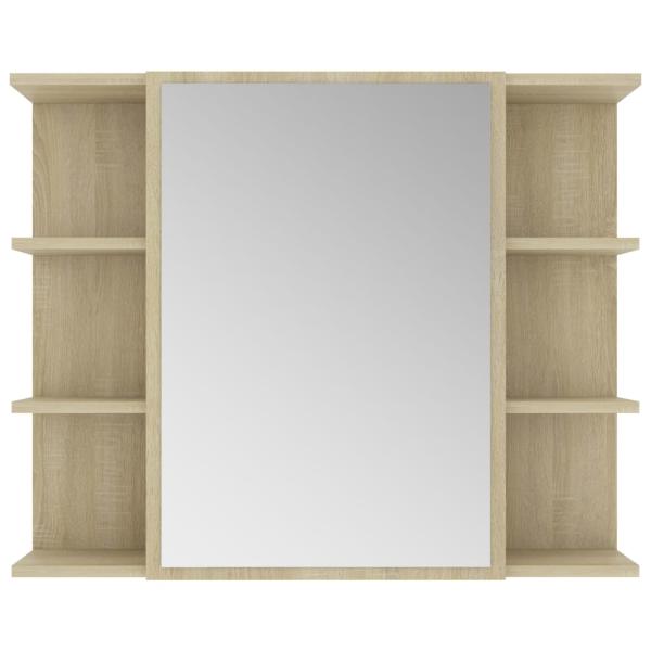 ARDEBO.de - Bad-Spiegelschrank Sonoma-Eiche 80x20,5x64 cm Holzwerkstoff