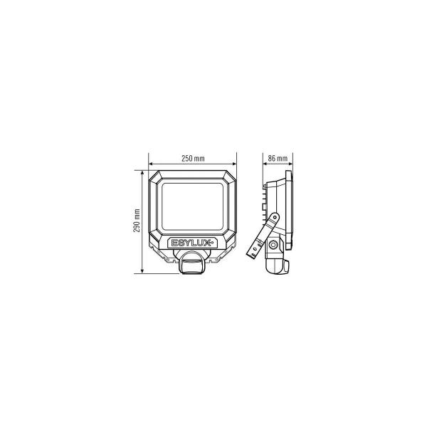Esylux EL10810220 LED Strahler AFL SUN 50W 3K, 9W, 5400lm, 3000K, IP65, weiß