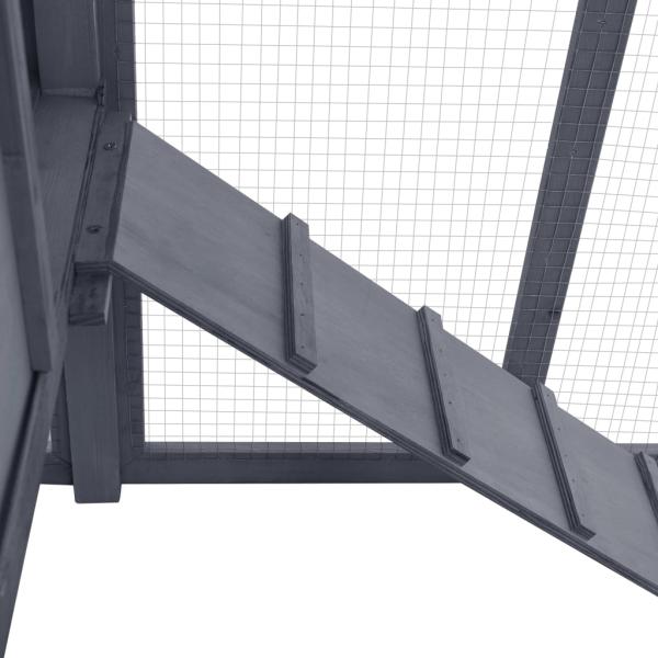 Hühnerstall mit Legenest Grau und Weiß Tanne Massivholz 