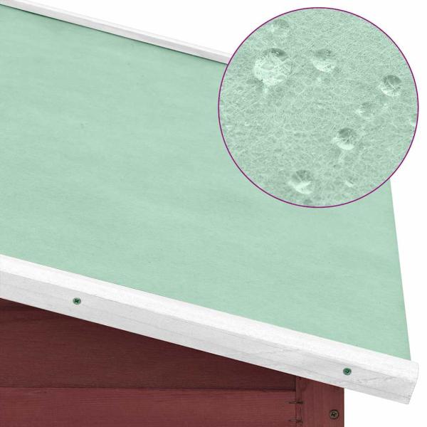 Hühnerstall mit Legenest Mokkabraun und Weiß Tanne Massivholz 