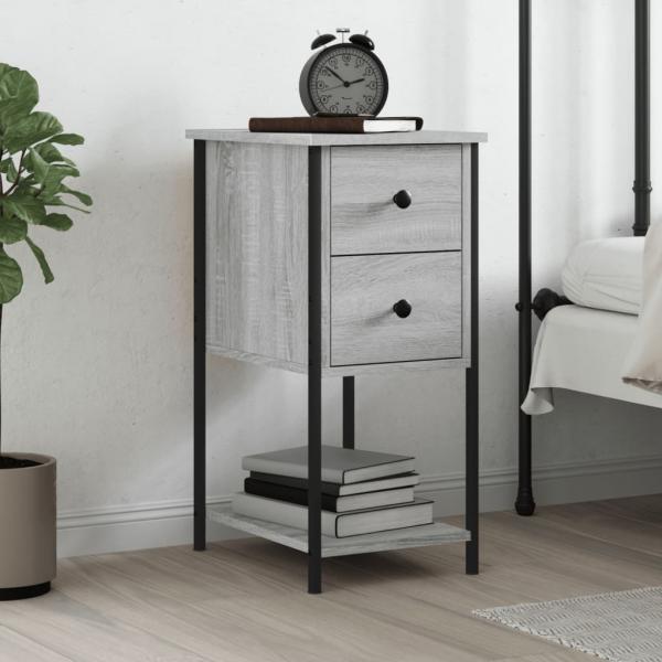 ARDEBO.de - Nachttisch Grau Sonoma 32x42x70 cm Holzwerkstoff