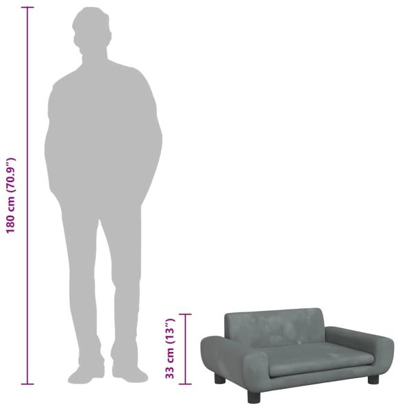 Hundebett Dunkelgrau 70x45x33 cm Samt