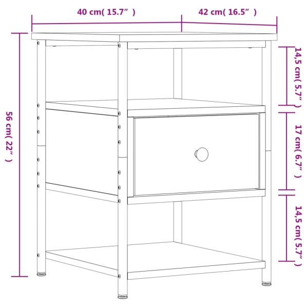 Nachttisch Braun Eichen-Optik 40x42x56 cm Holzwerkstoff