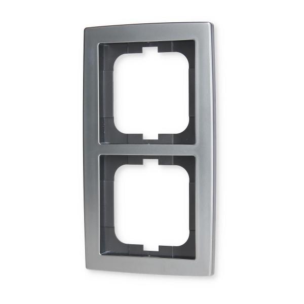 Busch-Jaeger 1722-80 Abdeckrahmen, Solo, 2-fach Rahmen, chrom matt (2CKA001754A4105)