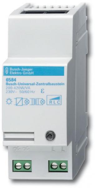ARDEBO.de Busch-Jaeger 6584 Busch-Universal-Zentraldimmer Leistungsbaustein, KNX Powernet, REG (2CKA006590A0177)
